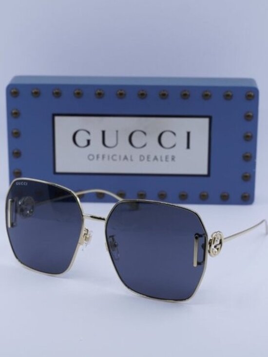 Gucci GG1207SA 002 Square Sunglasses - Gold/Grey main image 6